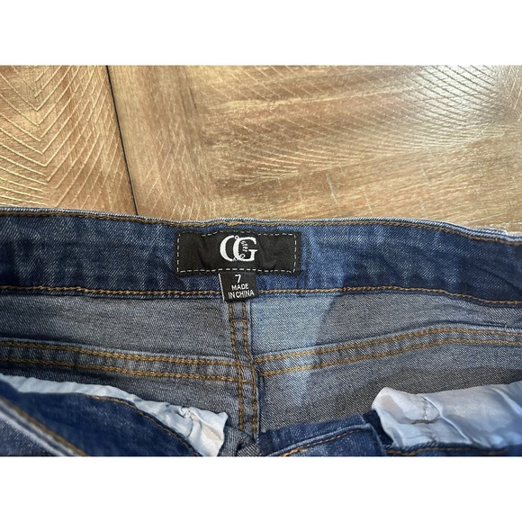 NWT OG Oyster Guy Distressed Skinny Leg Stretch Blue Denim Jeans Junior's Size 7 - Picture 5 of 15